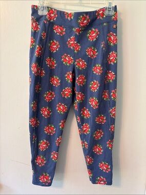 Matilda Jane Navy Floral Leggings with Red Rose Print